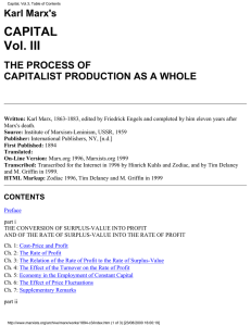 Capital, Vol.3, Table of Contents