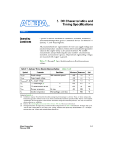 Cyclone II Device Handbook, Volume 1, Chapter 5: DC