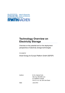 Technology Overview on Electricity Storage