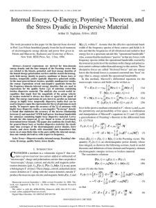 Internal Energy, Q-Energy, Poynting`s Theorem, and the Stress