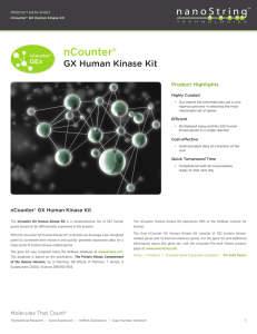 NanoString®: Product Data Sheet | nCounter® GX Human Kinase Kit