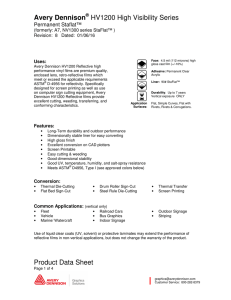 Avery Dennison HV1200 High Visibility Series Product Data Sheet