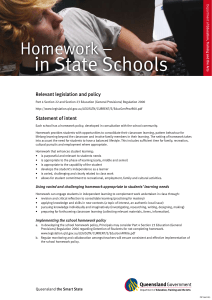 Homework in State Schools