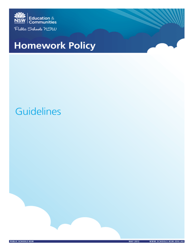 nsw department of education homework policy