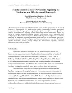 Middle School Teachers` Perceptions Regarding the Motivation and