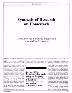 Synthesis of Research on Homework