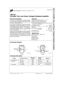 LM7121 235 MHz Tiny Low Power Voltage Feedback Amplifier