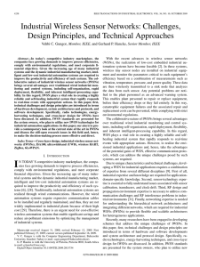 Industrial Wireless Sensor Networks: Challenges, Design Principles