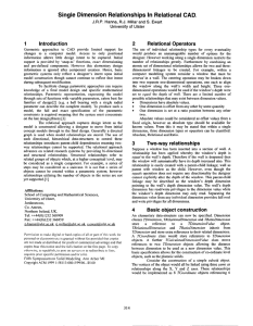 Single Dimension Relationships In Relational CAD.