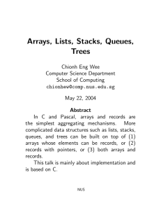 Arrays, Lists, Stacks, Queues, Trees