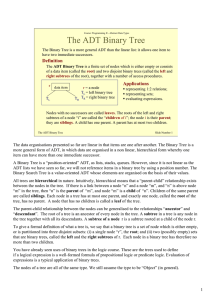 The ADT Binary Tree
