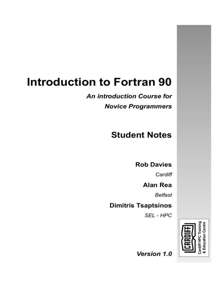 Introduction to Fortran 90