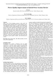 Power Quality Improvement in Hybrid Power System: Review