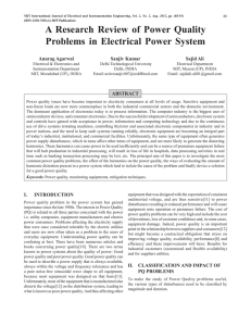 Power Quality Problems: A Research Review