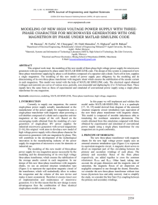 MODELING OF NEW HIGH VOLTAGE POWER SUPPLY WITH