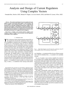 Analysis and design of current regulators using complex vectors