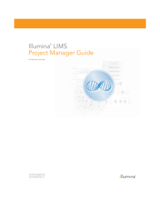 Illumina LIMS Project Manager Guide (15000396)