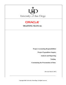 Oracle Training Manual for Project Accounting