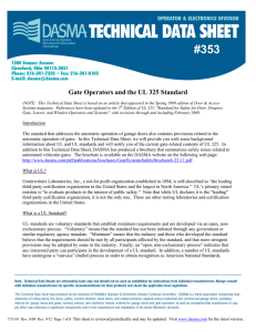 TDS 353 Gate Operators and the UL 325 Standard