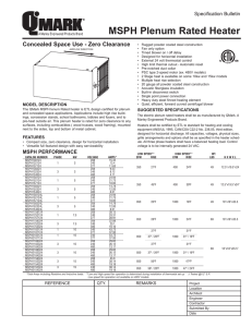 MSPH Plenum Rated Heater