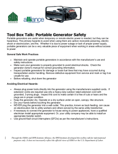 Tool Box Talk: Portable Generator Safety