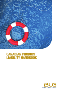 canadian product liability handbook