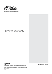 Limited Warranty - Boston Scientific