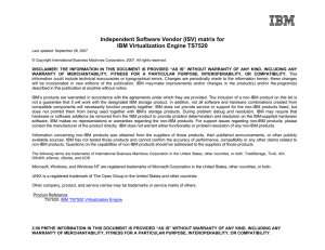 Independent Software Vendor (ISV) matrix for