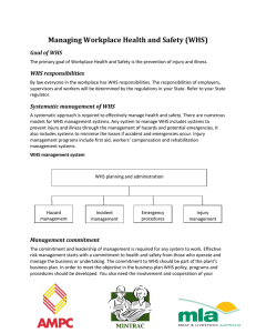 Managing Workplace Health and Safety (WHS)