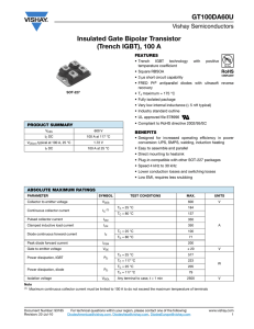 Insulated Gate Bipolar Transistor (Trench IGBT