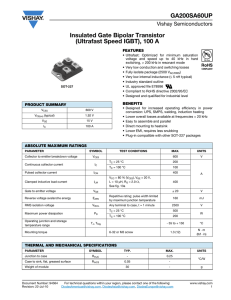 Insulated Gate Bipolar Transistor (Ultrafast Speed IGBT), 100 A