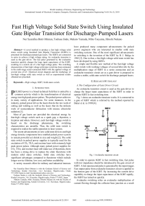 Fast High Voltage Solid State Switch Using Insulated Gate Bipolar