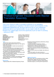 Product Engineer Insulated-Gate Bipolar Transistor Assembly