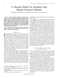 A Thermal Model for Insulated Gate Bipolar Transistor Module