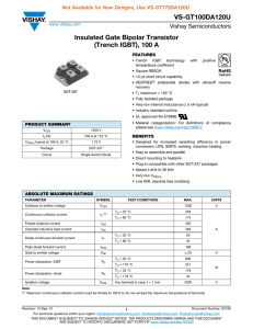 VS-GT100DA120U Insulated Gate Bipolar Transistor (Trench IGBT