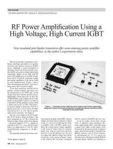 RF Power Amplification Using a High Voltage, High Current IGBT