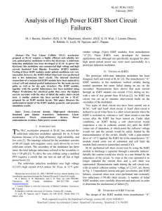Analysis of High Power IGBT Short Circuit Failures - SLAC