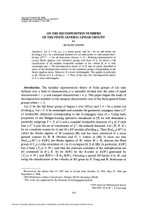 on the decomposition numbers of the finite general linear groups1