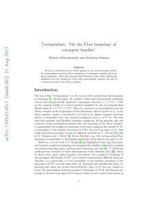 Corrigendum:" On the Floer homology of cotangent bundles"