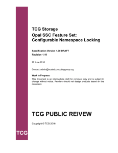 TCG Storage Opal SSC Feature Set