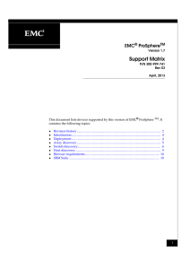 EMC ProSphere Support Matrix