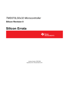 TMS570LS0x32 Microcontroller Silicon Errata (Silicon Revision 0