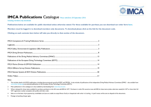 Full IMCA Publications Catalogue