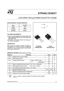 LOW DROP OR-ING POWER SCHOTTKY DIODE