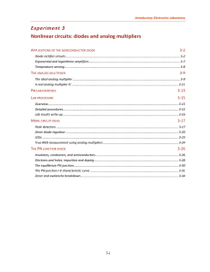 Experiment 3 Nonlinear circuits: diodes and analog multipliers