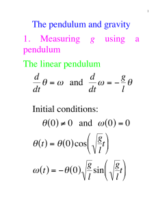 θ = ω and # ω 0( ) = 0 ! t( ) = ! 0( )cos