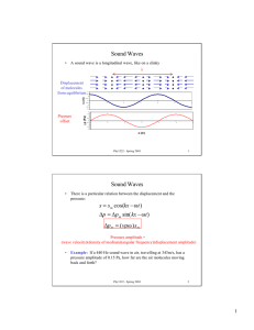 Sound Waves Sound Waves ) sin( ) cos( t kx p p t kx ss ω ω