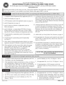 Instructions for Vehicle Registration