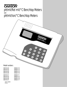 pH/mV/Rel mV/° C Benchtop Meters pH/mV/Ion/° C Benchtop Meters