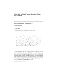 Racial Bias in Motor Vehicle Searches